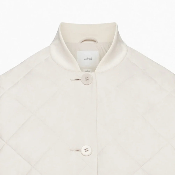 ARITZIA Wilfred Pavant Quilted Jacket Water Repellant Barn Coat Cream Size M - Picture 6 of 16